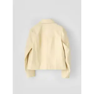 Mint Velvet Butter Yellow Leather Scallop Detail Jacket